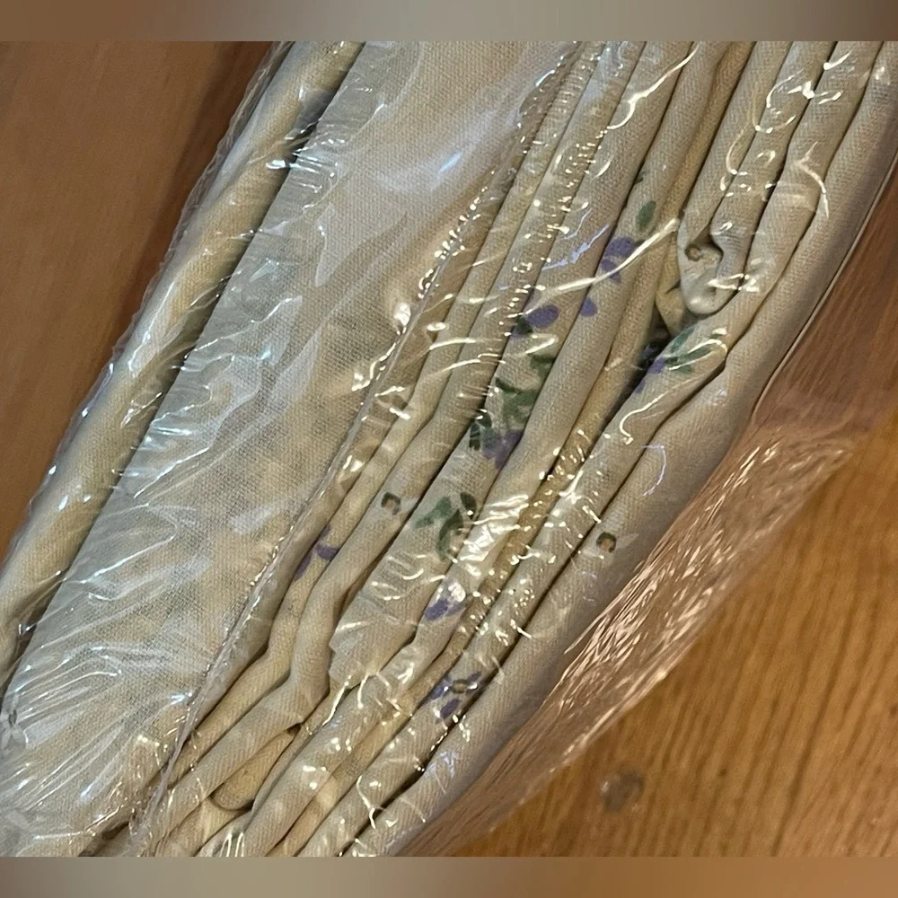 🆕Sears Full-Size Sheet Set beige with‎ Purple Floral cottage core 1980s double